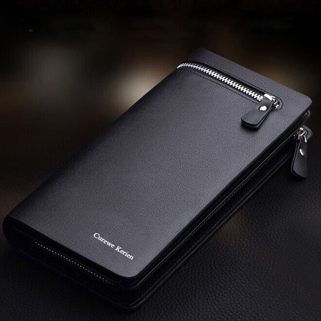 Portefeuille Bifold Homme en Cuir – Porte-monnaie Long avec Porte-cartes