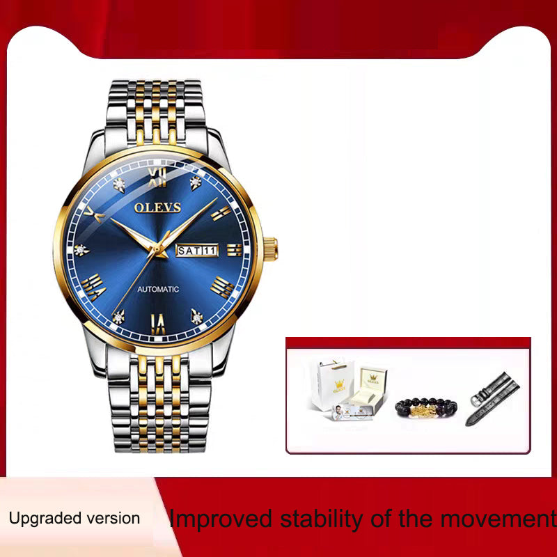 Montre automatique homme OLEVS 6602 – bracelet en acier inoxydable