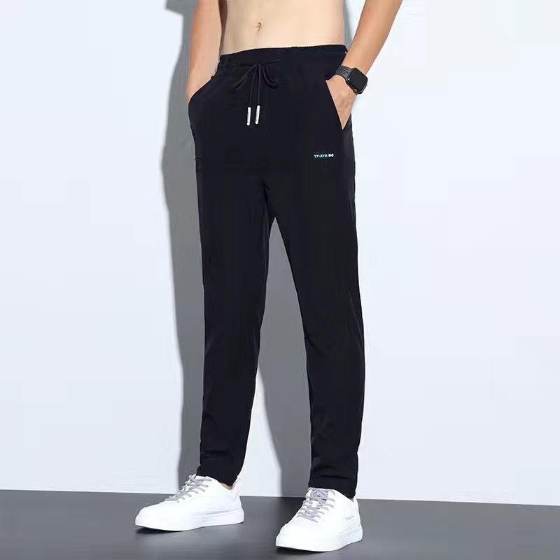 Pantalon homme léger coupe droite à cordon de serrage