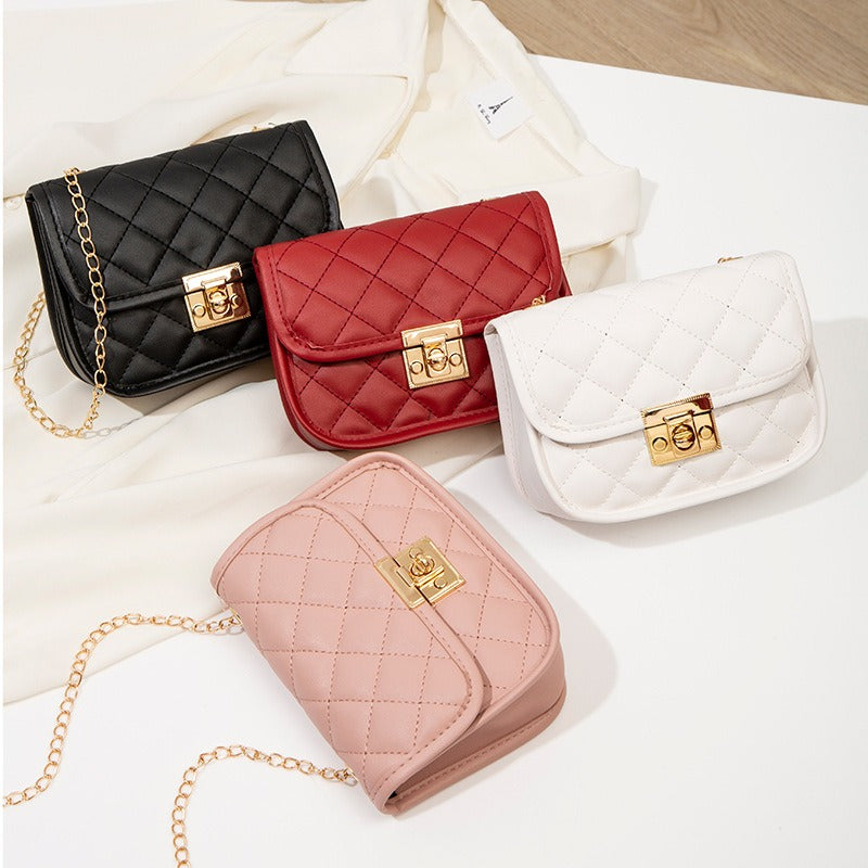 Bestickte quadratische Mini-Tasche Damen – Trendige Kettentasche