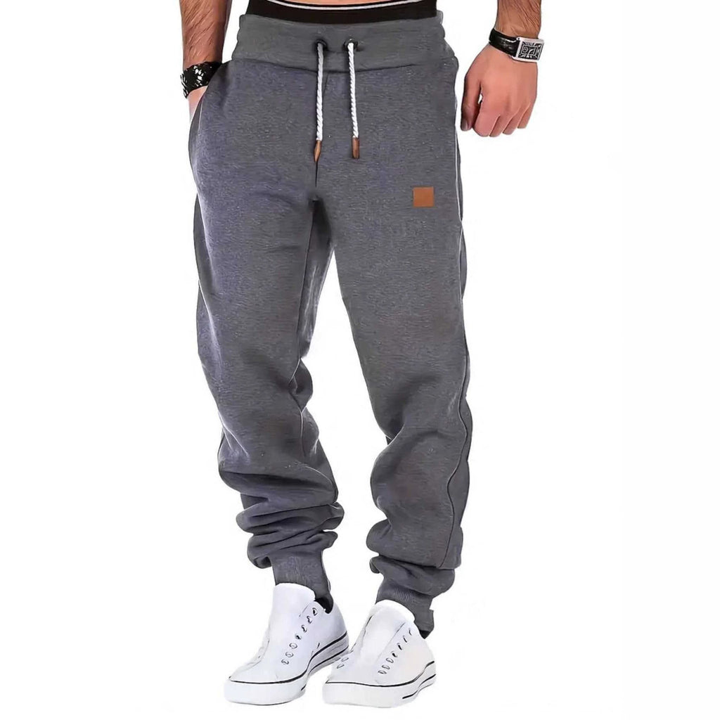 Herren-Jogginghose, dick, mit Buchstaben-Print – Elastischer Bund mit Kordelzug, mehrere Taschen