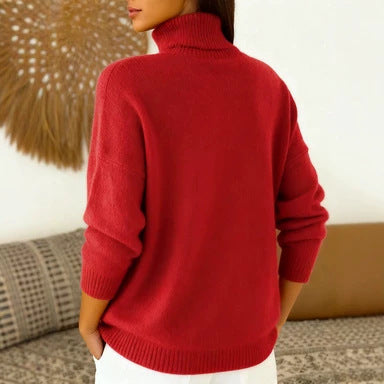 Oversized-Strickpullover mit Stehkragen für Damen