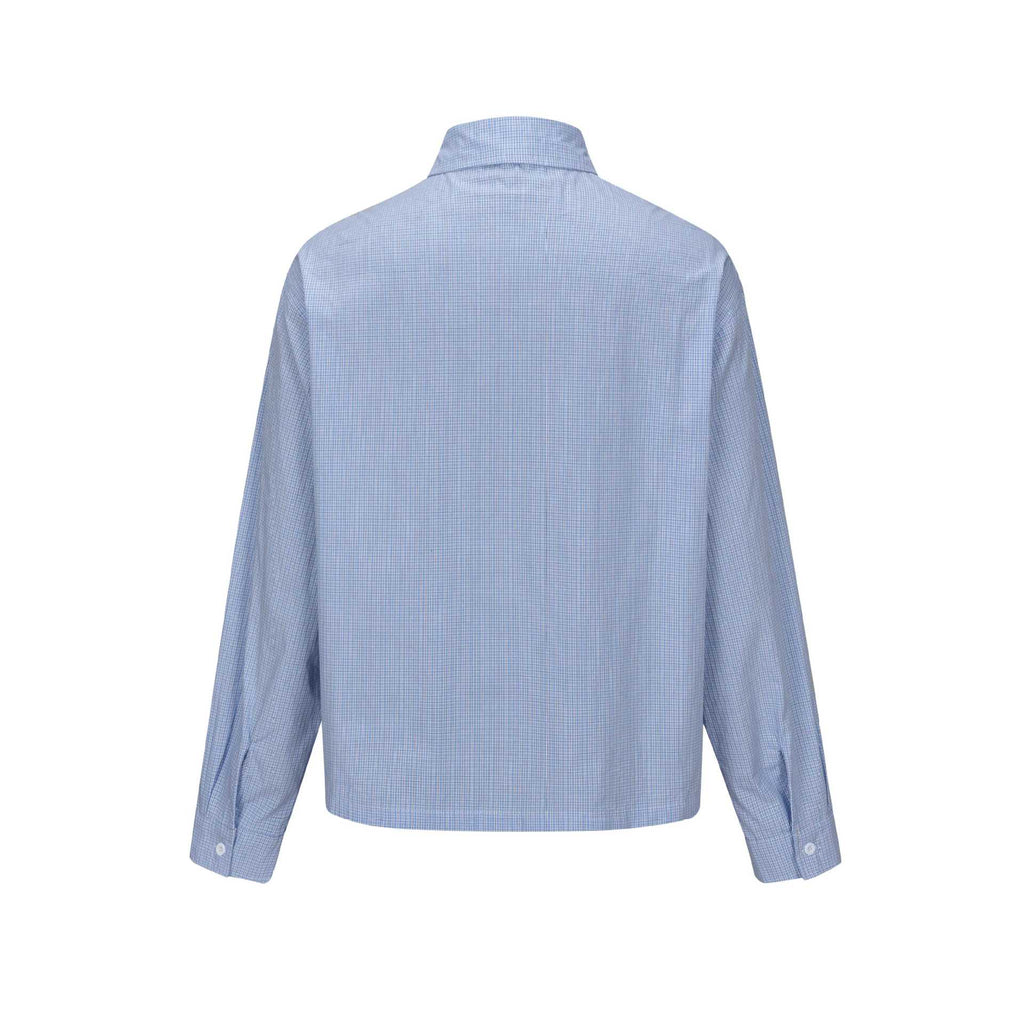 Chemise homme bleue à petits carreaux – Manches longues