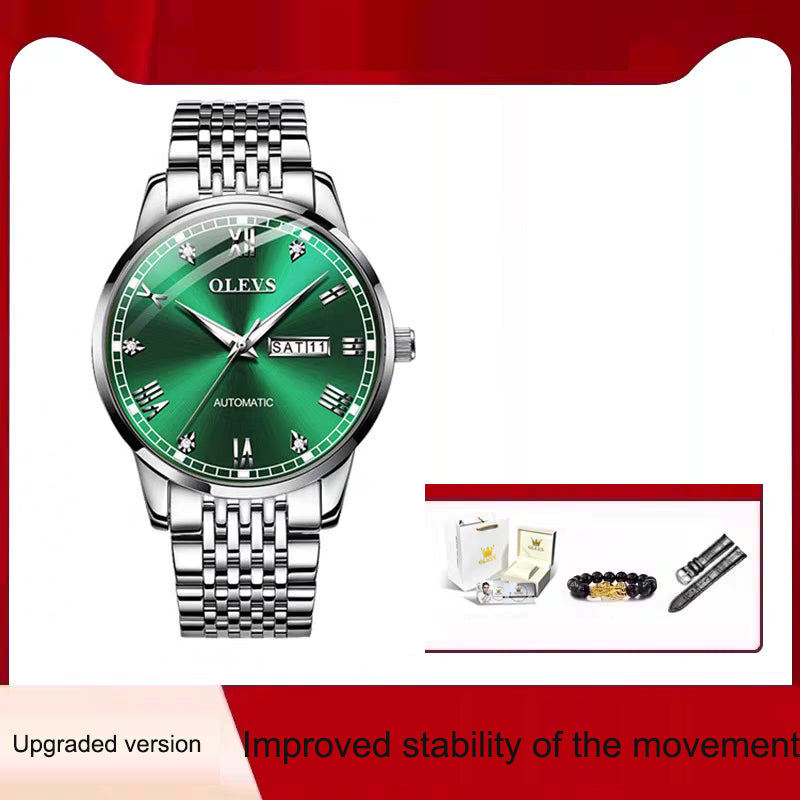 Montre automatique homme OLEVS 6602 – bracelet en acier inoxydable