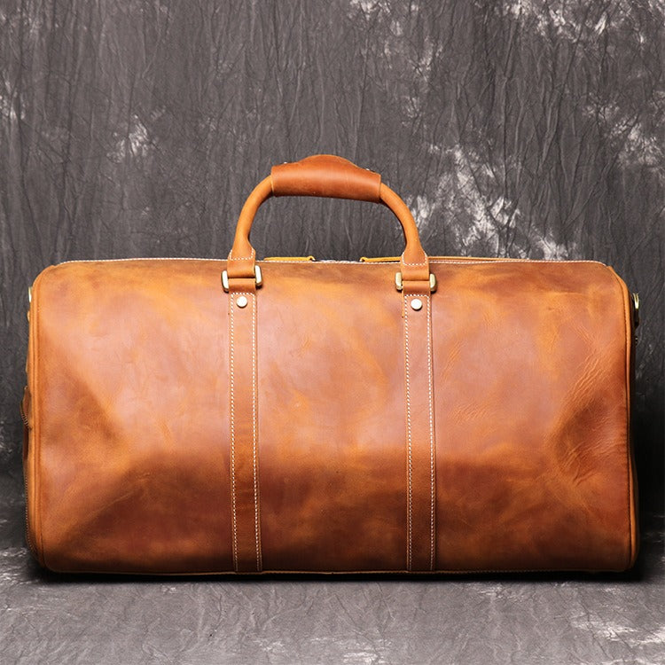 Sac de voyage en cuir de vachette style rétro