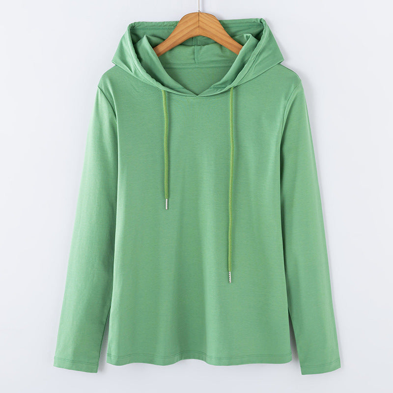 T-shirt femme à capuche et manches longues