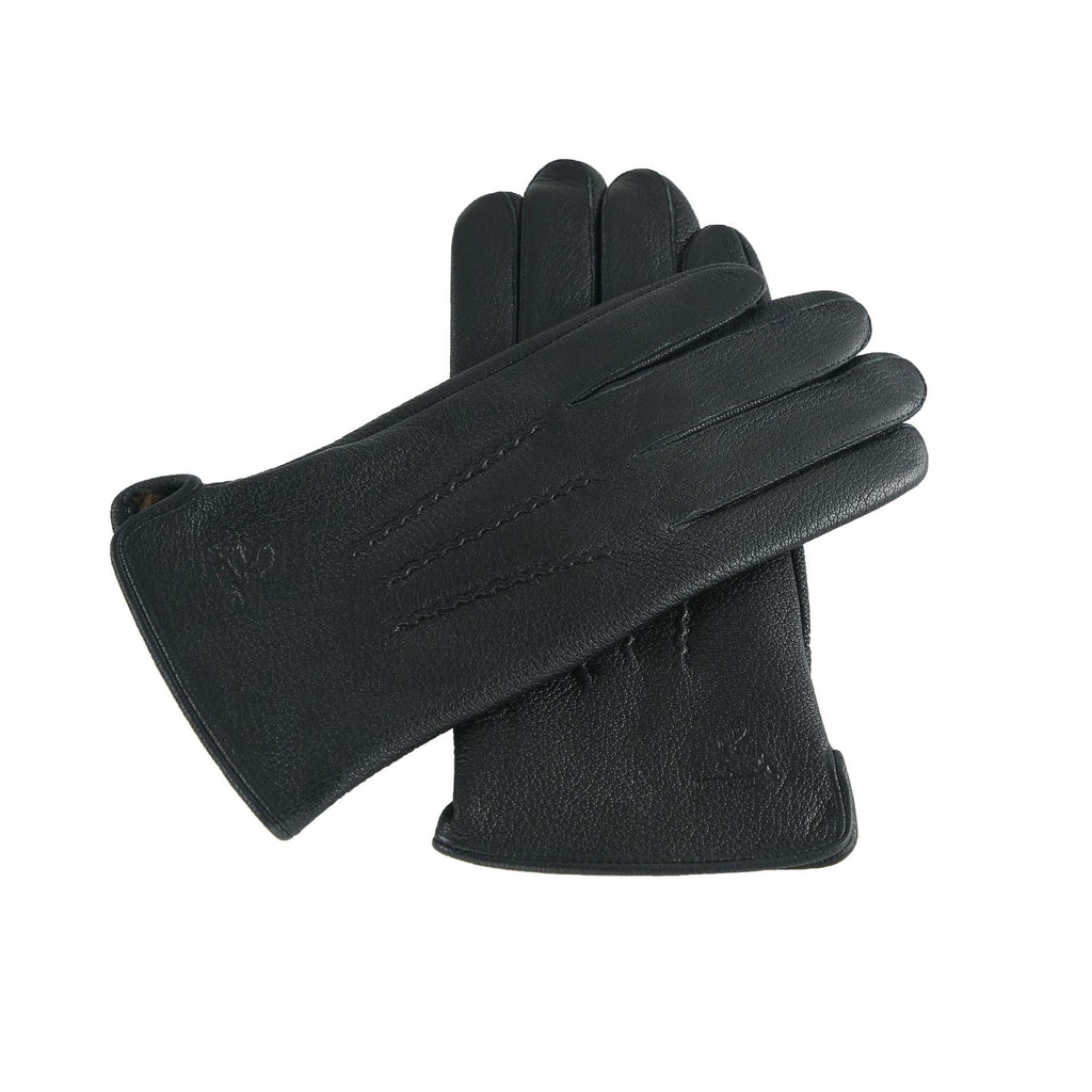Gants homme noirs à doublure en laine