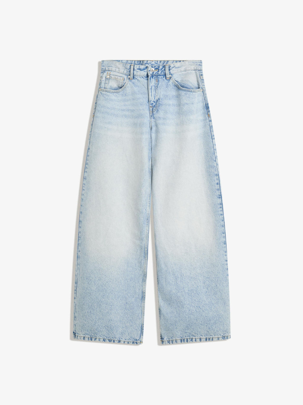 High-Waist-Jeans mit geradem Bein – Streetwear-Style, weites Bein, mehrfarbig