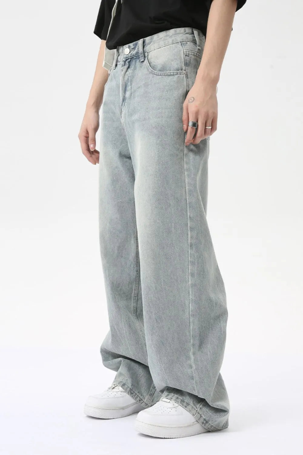 Jean à jambes larges avec poches