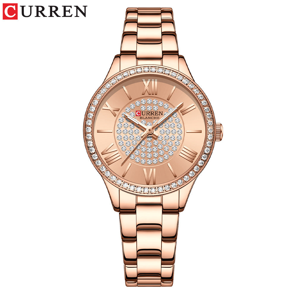 Montre Femme Bracelet Acier Inoxydable – Quartz Japonais, Étanche 30M