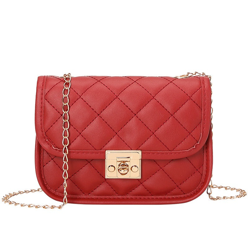 Bestickte quadratische Mini-Tasche Damen – Trendige Kettentasche