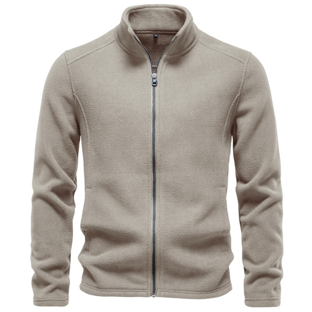 Veste homme zippée manches longues col retourné