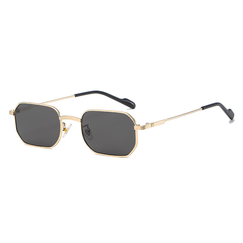 Kleine bunte quadratische Sonnenbrille — Europäischer Hip-Hop-Stil UV400