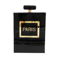 Sac de soirée femme forme flacon de parfum à bandoulière chaîne
