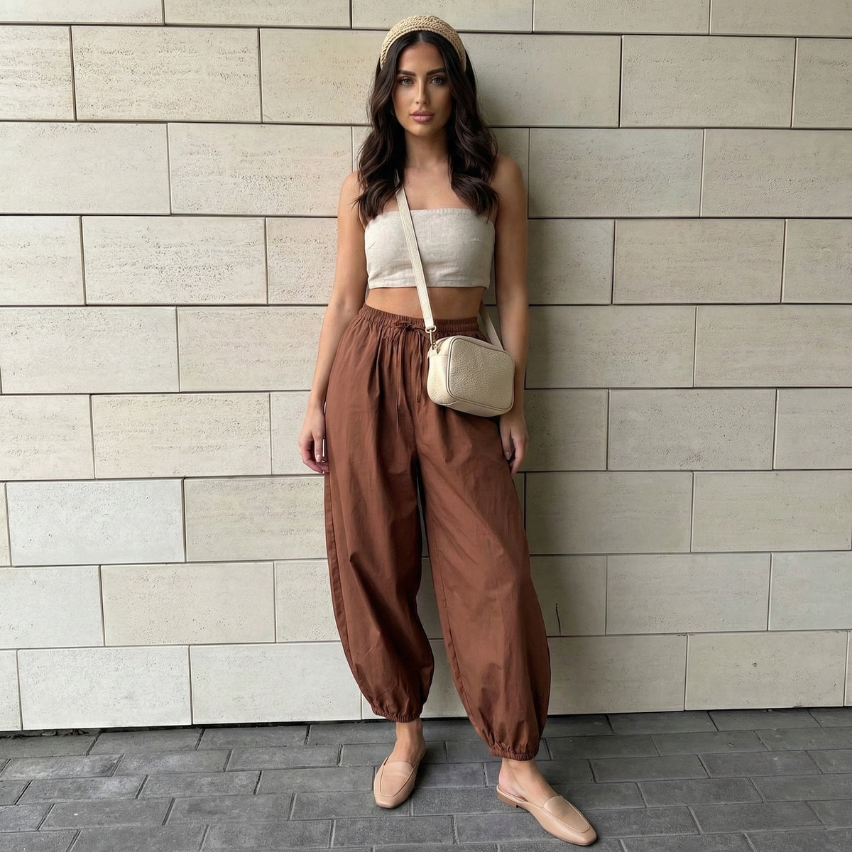 Pantalon Ballon Femme Casual – Coupe Ample Confort, 9 Coloris