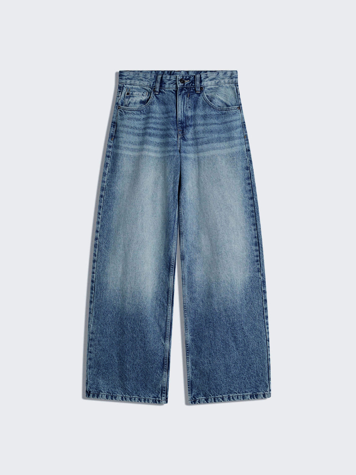 High-Waist-Jeans mit geradem Bein – Streetwear-Style, weites Bein, mehrfarbig