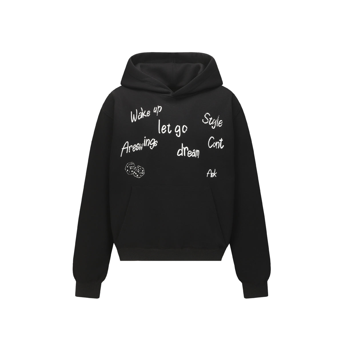Sweat homme à capuche imprimé à inscriptions, coupe ample
