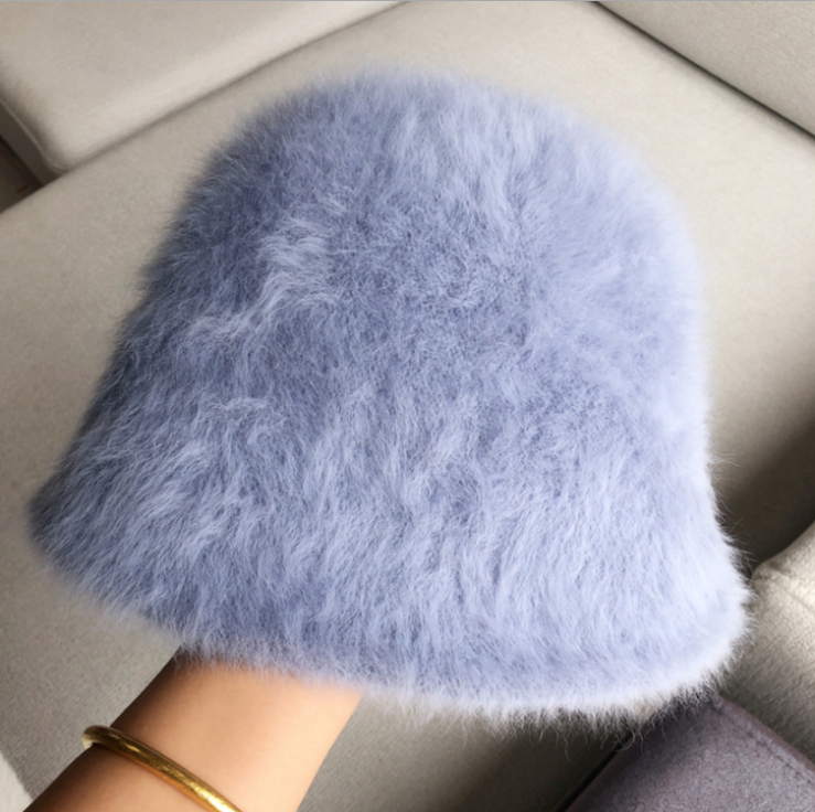 Bob Fourrure Lapin – Chapeau Seau Retro Tricoté Hiver