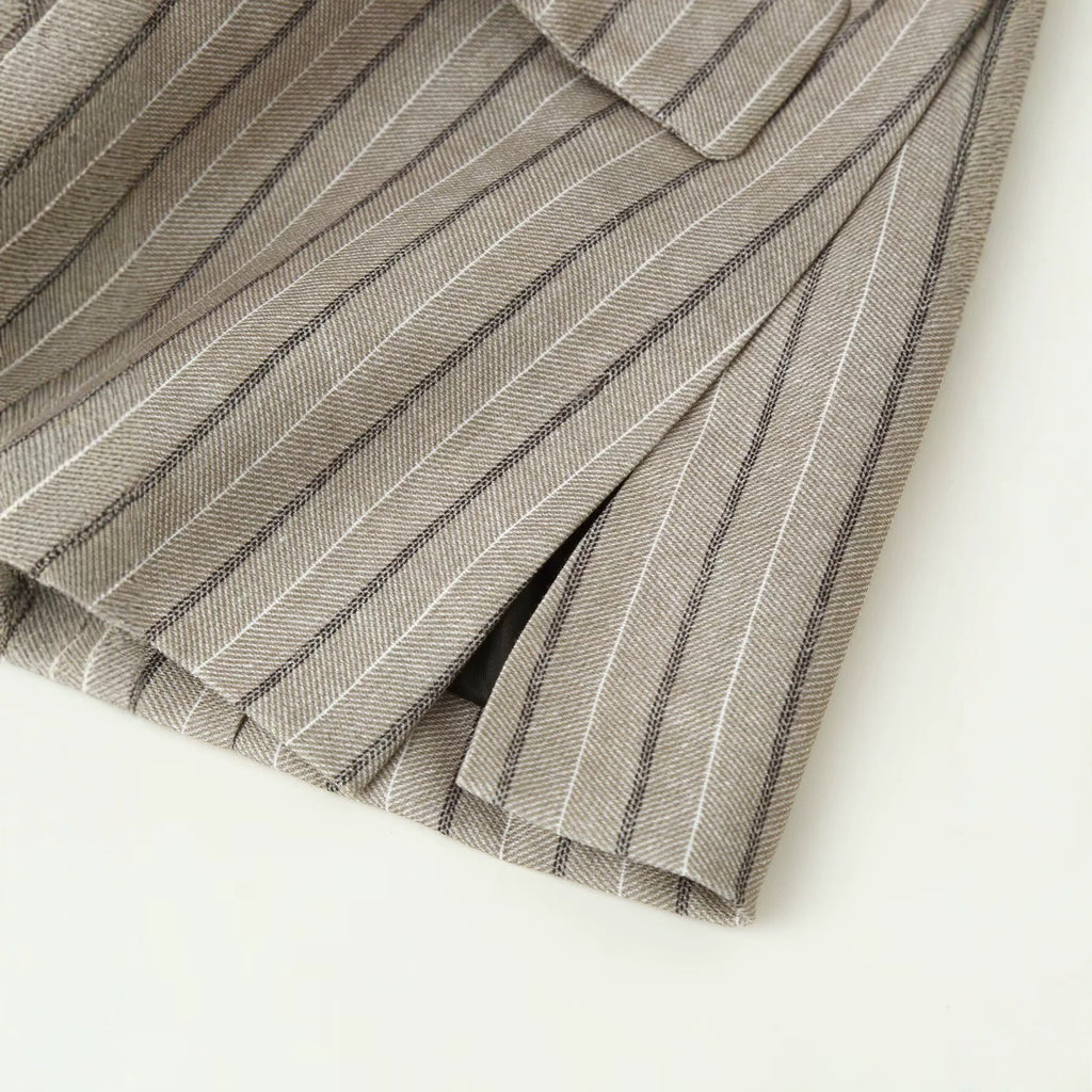 Blazer femme rayé à chevrons avec ceinture