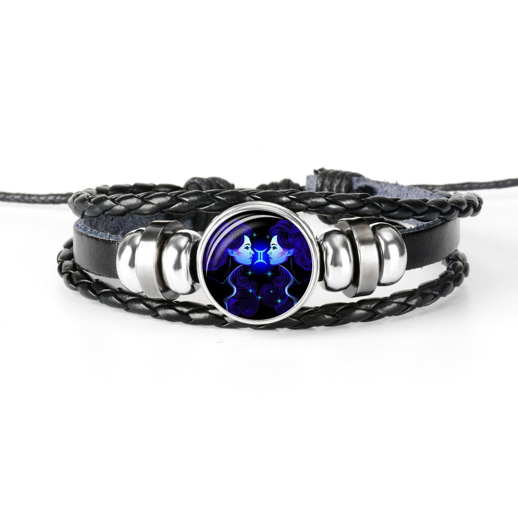 Bracelet Cuir Signe du Zodiaque – Style Rétro Mode Européenne