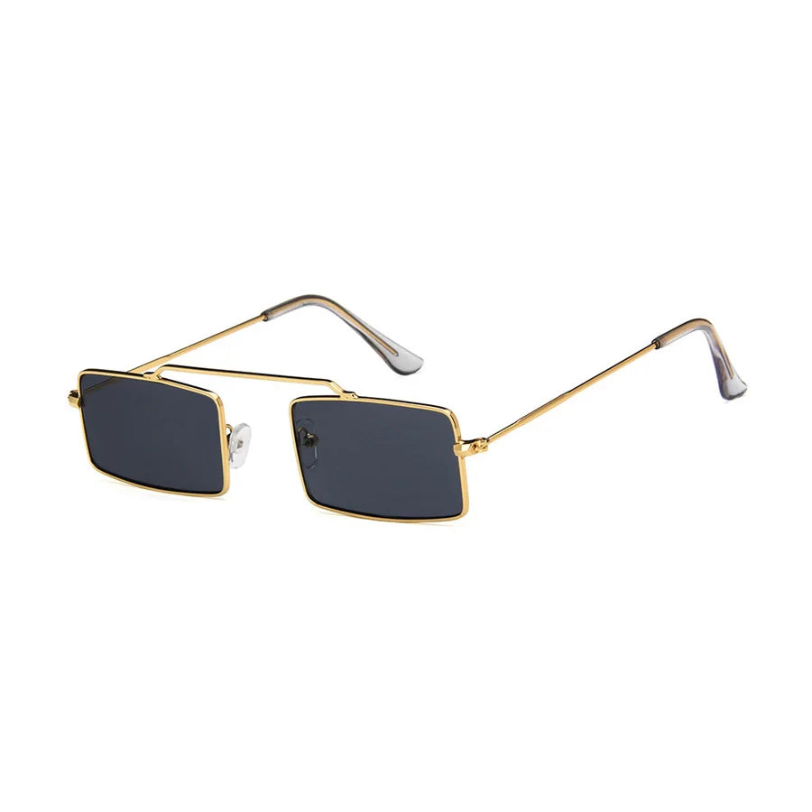 Lunettes de Soleil Rectangulaires Femme – Monture Métal Fine Style Vintage