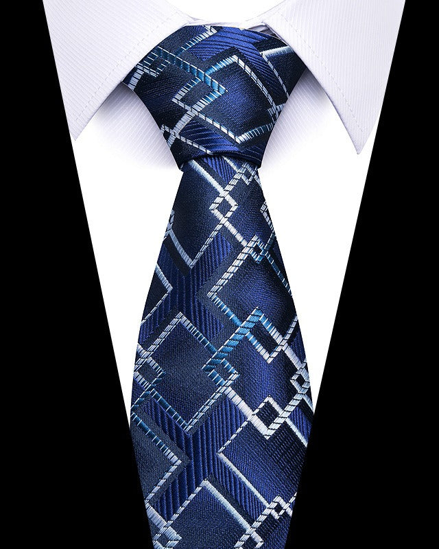 Cravate homme rayée en polyester – 8 cm