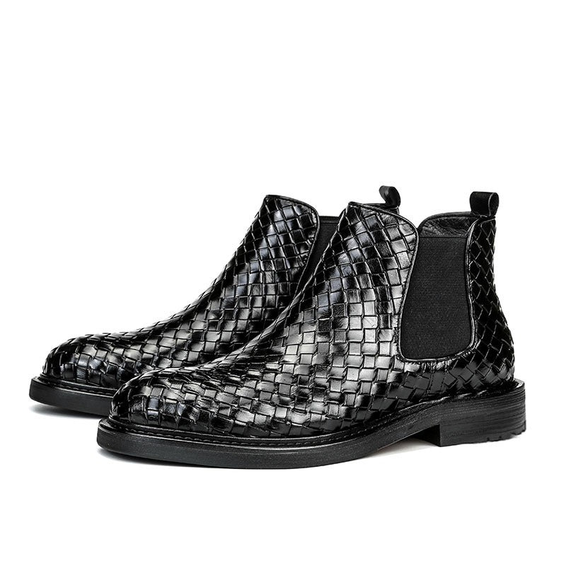 Bottines homme à motif tressé