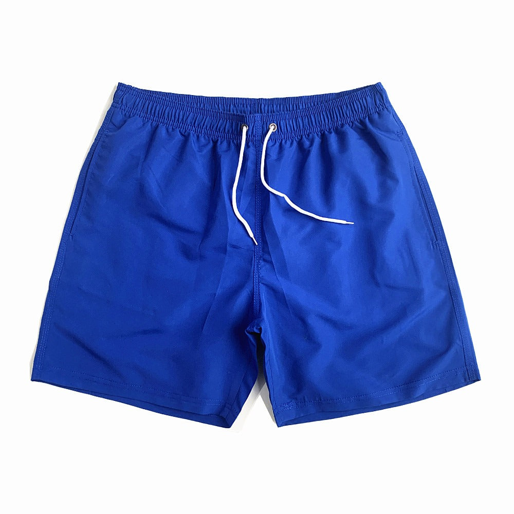 Short de plage homme uni à cordon de serrage