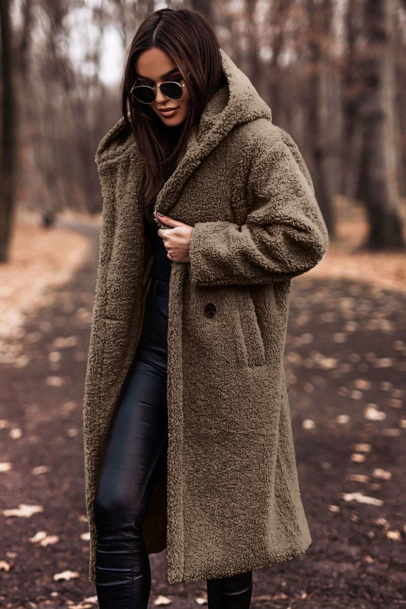 Manteau long femme à capuche – Coupe ample