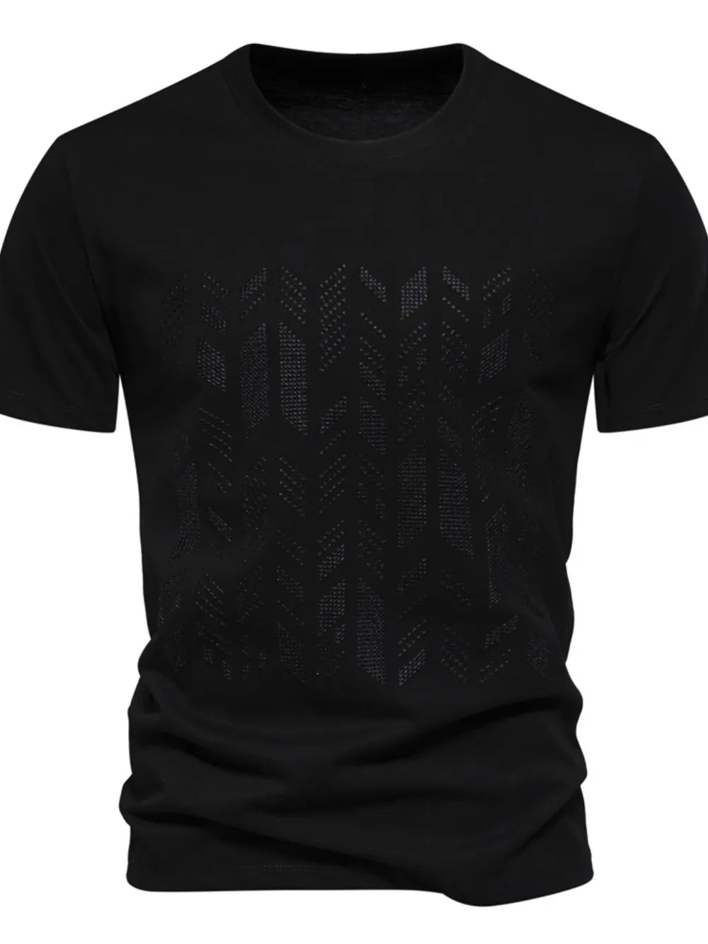 T-shirt homme à motifs géométriques brodés, col rond