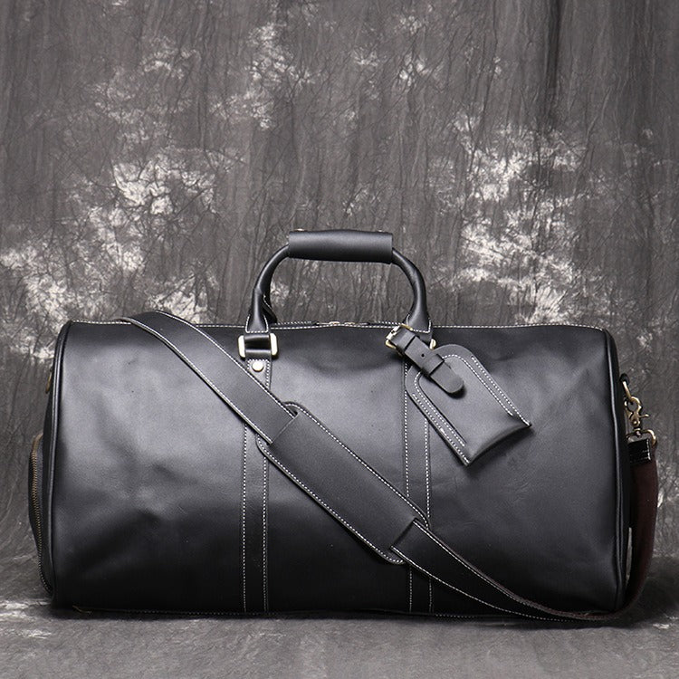 Sac de voyage en cuir de vachette style rétro