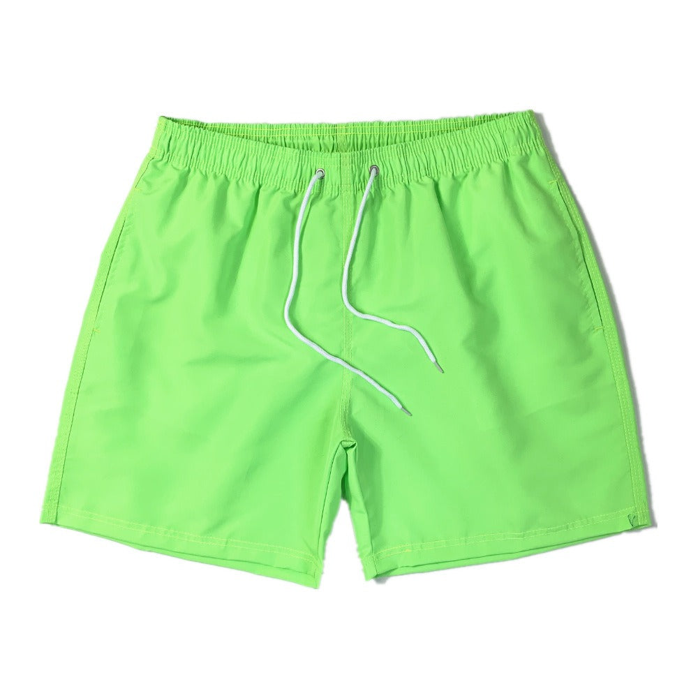 Short de plage homme uni à cordon de serrage