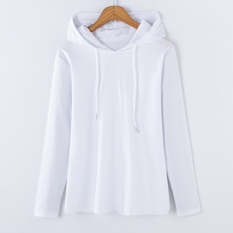 T-shirt femme à capuche et manches longues