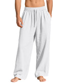 Pantalon homme ample en lin à cordon de serrage