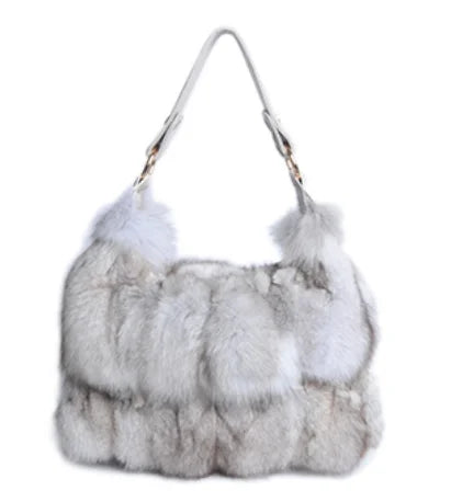 Women's Genuine Fox Fur Handbag – Luxury Winter Tote