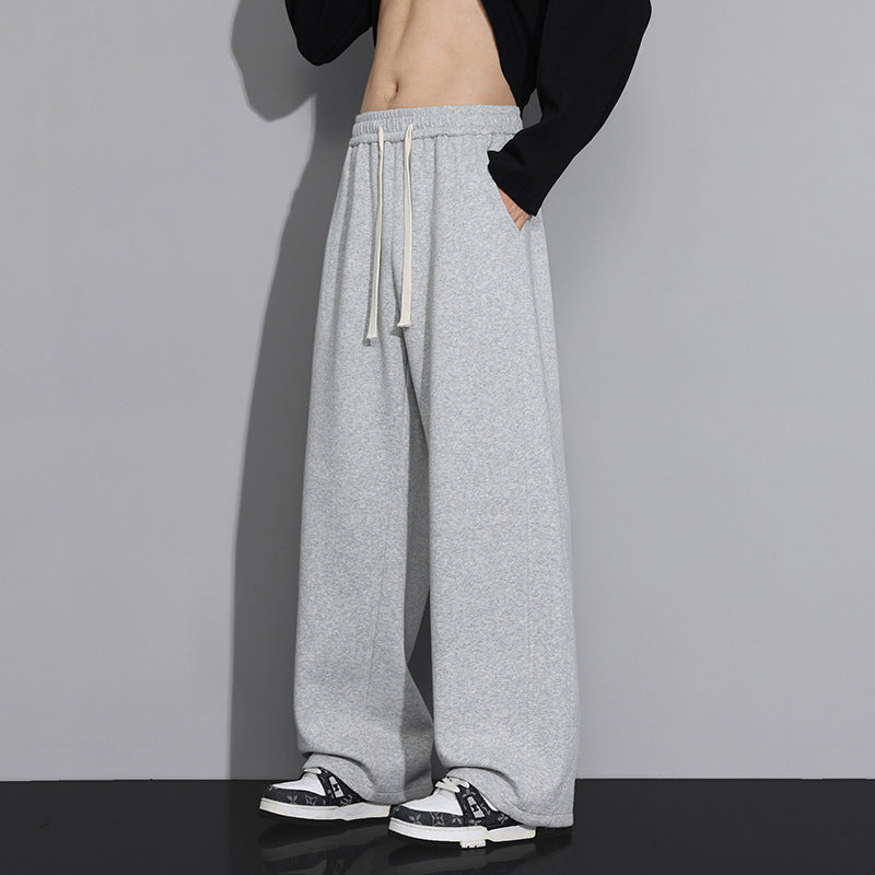 Jogging homme jambe droite ample – Coton confort, uni