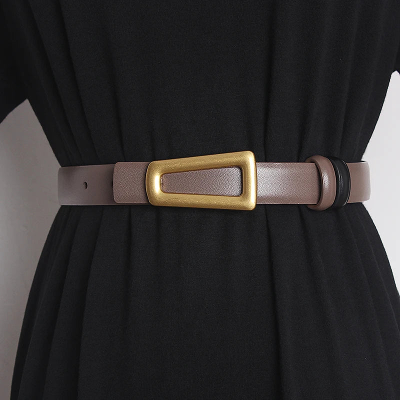 Ceinture Fine Femme Cuir Véritable – Style Runway, Corset & Décoration de Robe