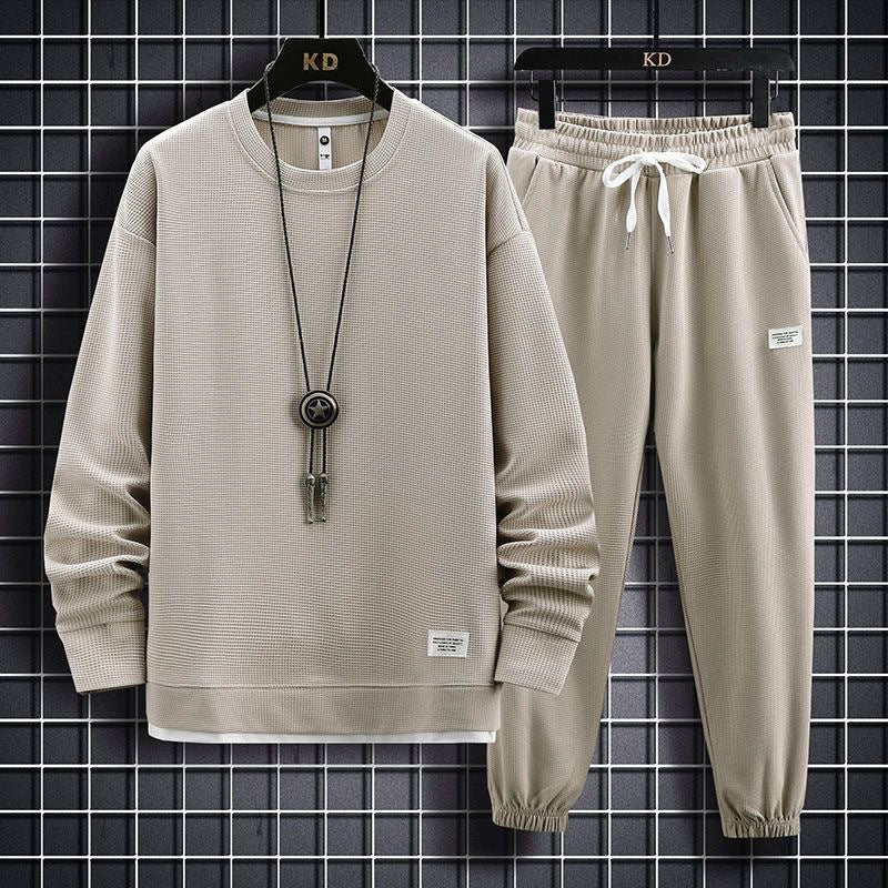 Ensemble Homme en Maille Gaufrée – Haut Manches Longues et Pantalon