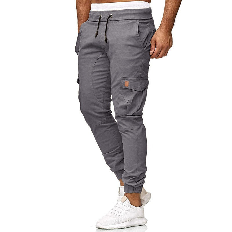 Pantalon Cargo Homme – Multi-Poches, Bas Élastiques