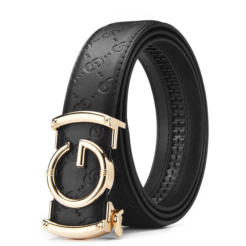 Ceinture homme en cuir à motifs et boucle automatique