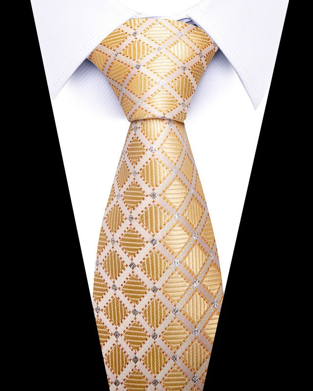 Cravate homme rayée en polyester – 8 cm