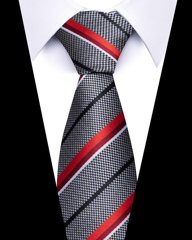 Cravate homme rayée en polyester – 8 cm