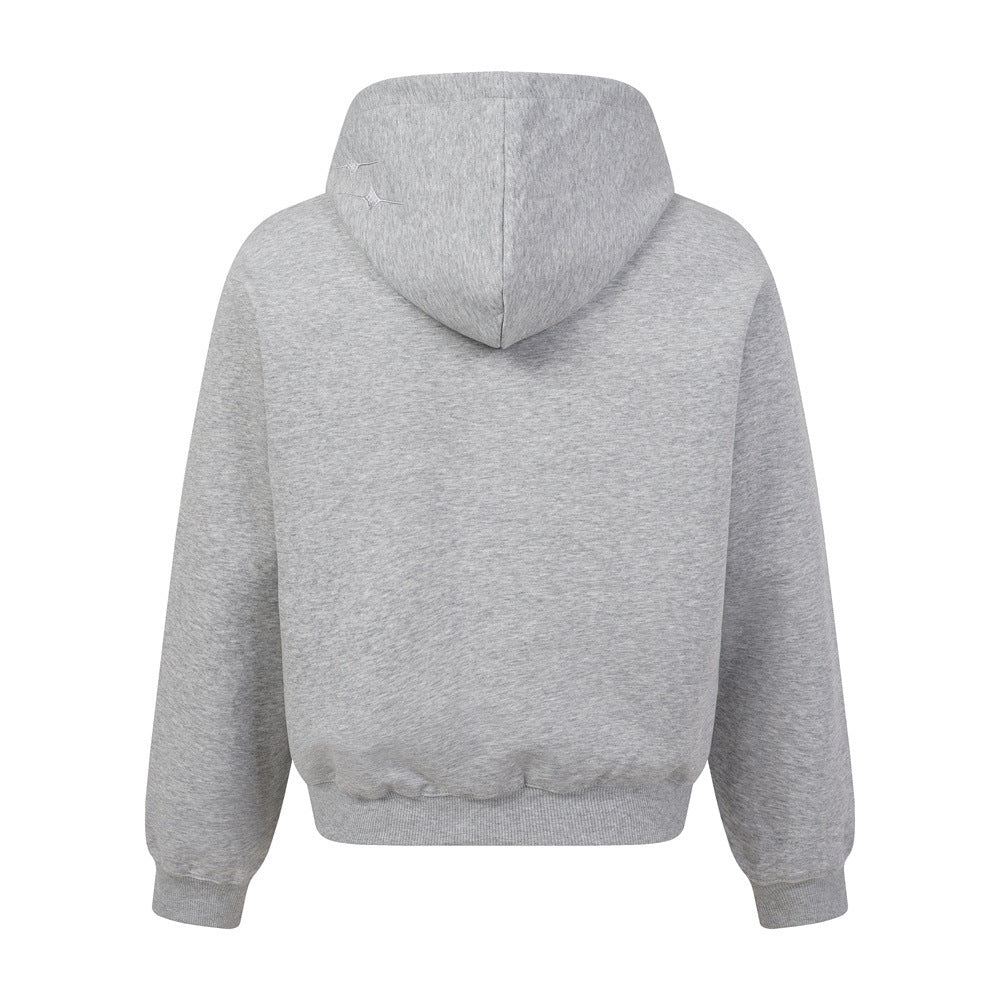 Sweat à capuche homme ample avec broderie ton sur ton