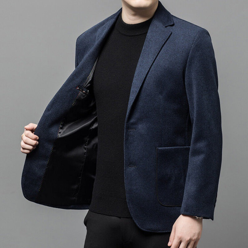 Blazer homme texturé à deux boutons et poches plaquées