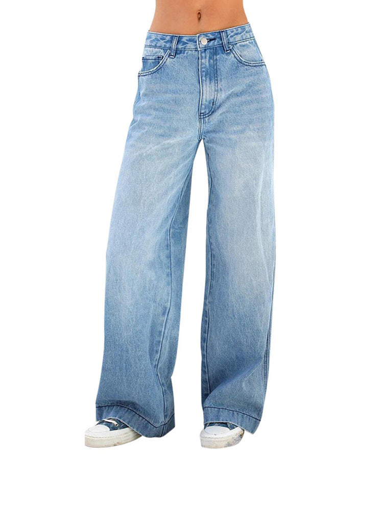 Jean large femme taille mi-haute – Coupe ample, style business casual