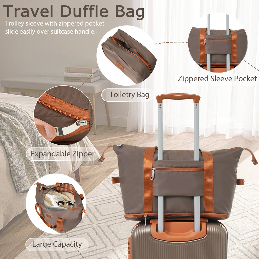 Set de Valises Rigides 3 Pièces – ABS, Roues Pivotantes 360°, Serrure TSA, Couleur Cuivrée