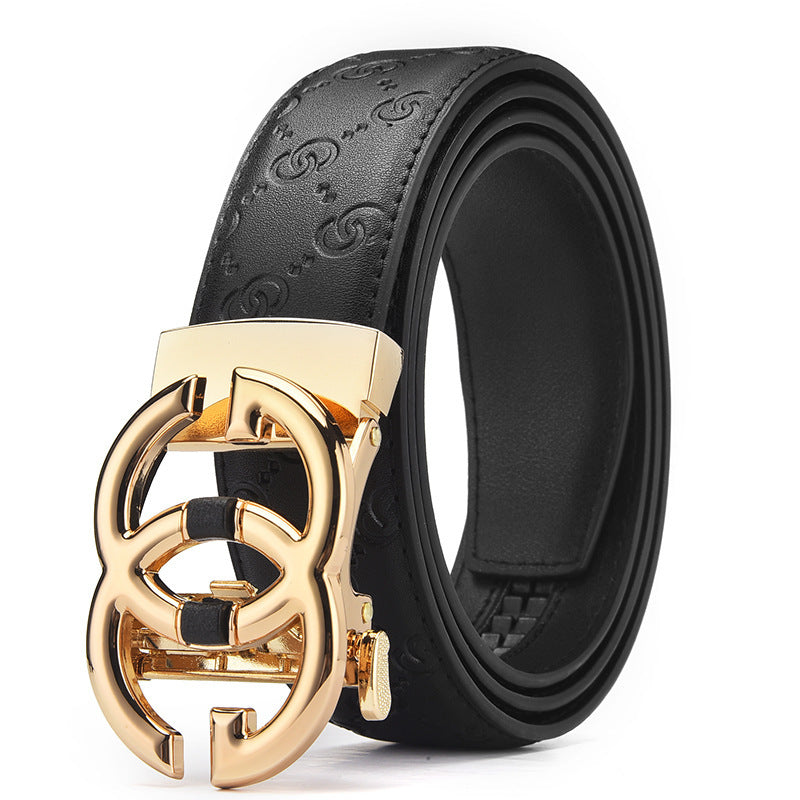 Ceinture homme en cuir à motifs et boucle automatique