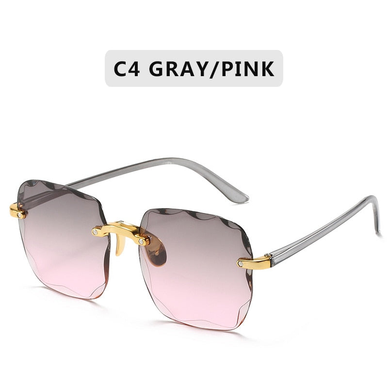 Quadratische randlose Sonnenbrille – Luxus-Stil, UV400-Schutz, Unisex