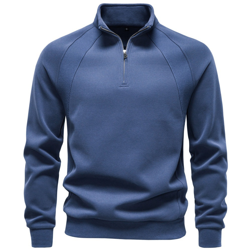 Sweat Homme Demi-Zip Col Montant – Manches Raglan