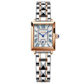 LIGE Women's Square Quartz Watch – Steel Strap, Calendar & 30M Waterproof